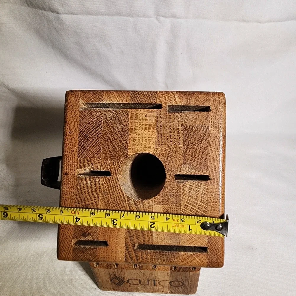Cutco‎ 13 Slot Wooden Knife Block Oak With Shears Holder